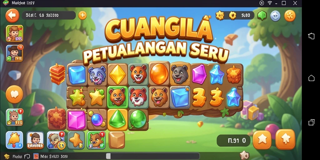 Screenshot tampilkan gameplay seru dalam CUANGILA Match-3.
