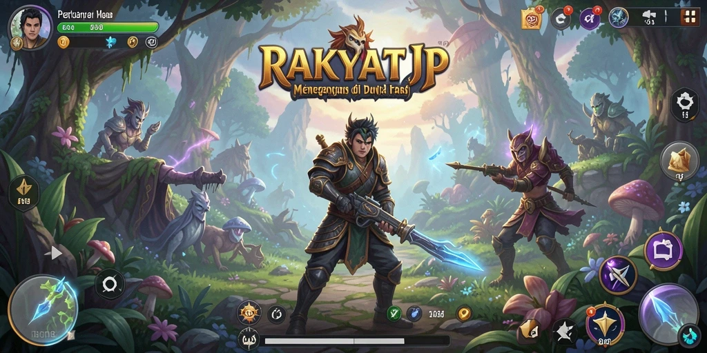 Screenshot RAKYATJP menampilkan karakter dalam aksi di dunia petualangan yang menegangkan.