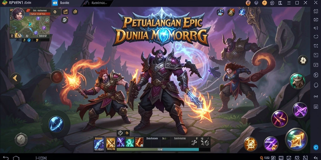 Screenshot gameplay RPWIN1 menampilkan dunia fantasi yang menakjubkan.