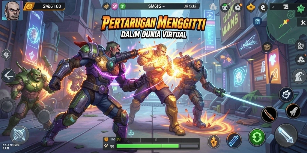 Tampilan gameplay SM605 dengan aksi pertarungan yang mendebarkan.